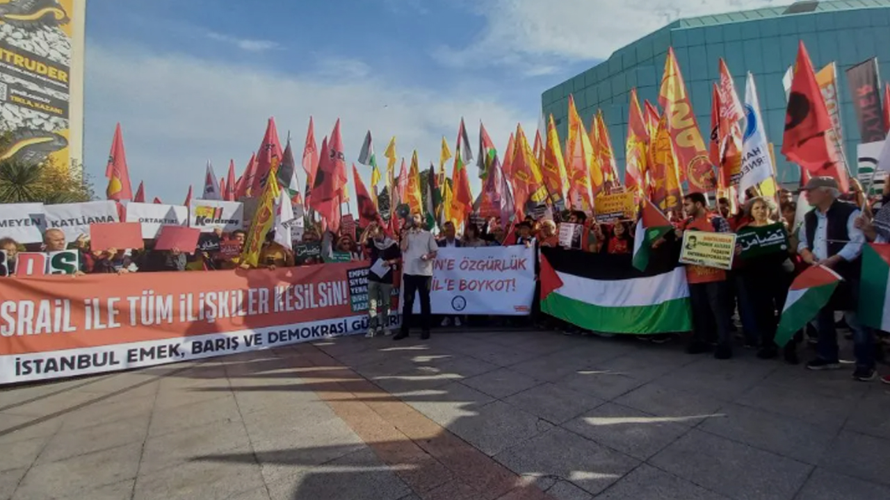 İstanbul İşçi Sendikaları Şubeler Platformu’ndan Filistin eylemi