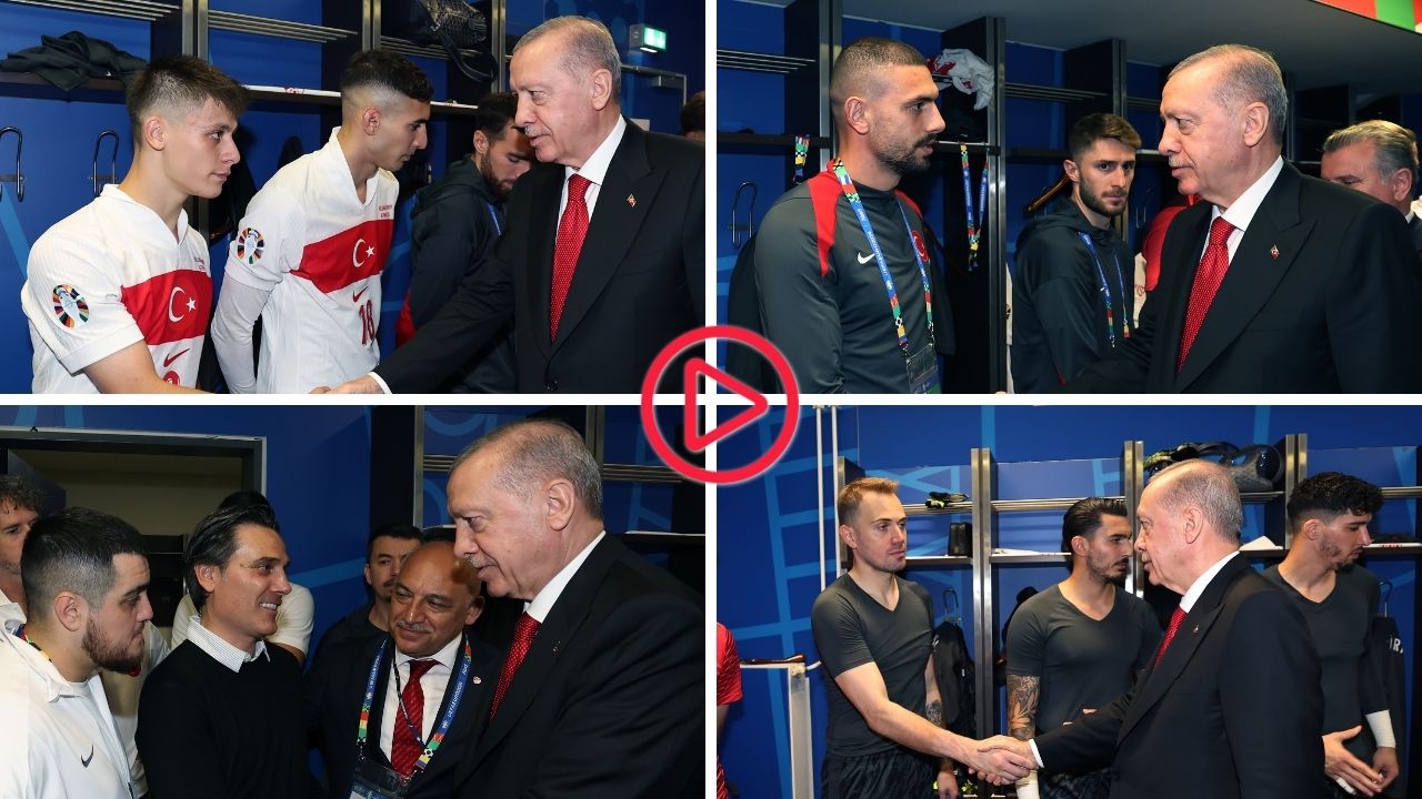 Erdoğan soyunma odasına inerek takımı tebrik etti