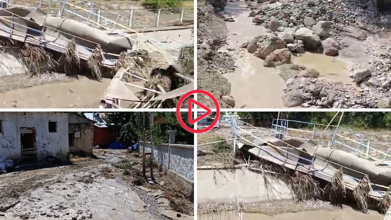 Sivas'ta sel köprü yıktı: Hasar tespit çalışmaları başladı