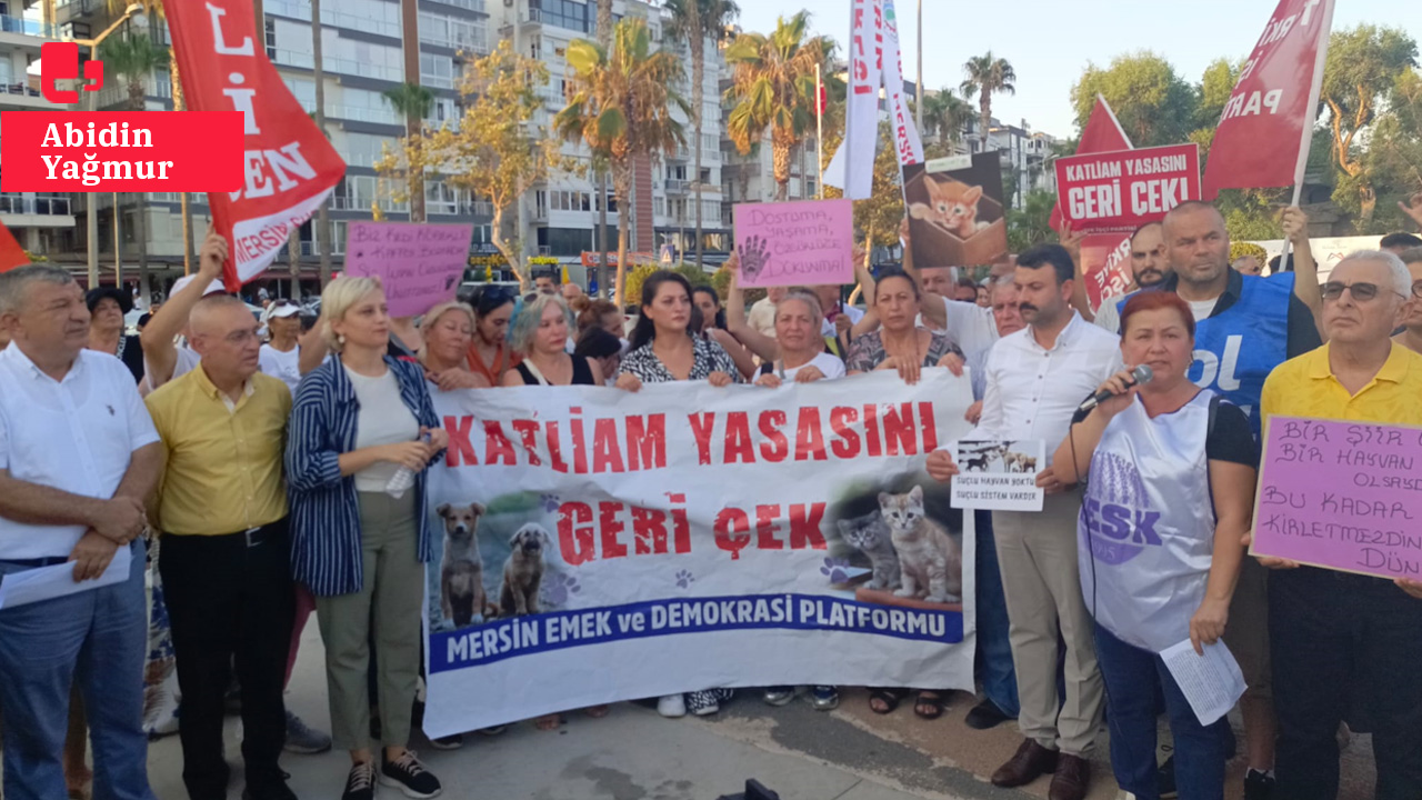 'Katliam Yasası' Mersin'de protesto edildi: 'Toplayamazsın, hapsedemezsin, öldüremezsin'