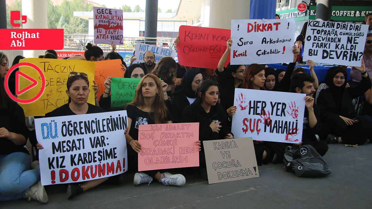 Dicle Üniversitesi öğrencileri kadın cinayetlerini protesto etti