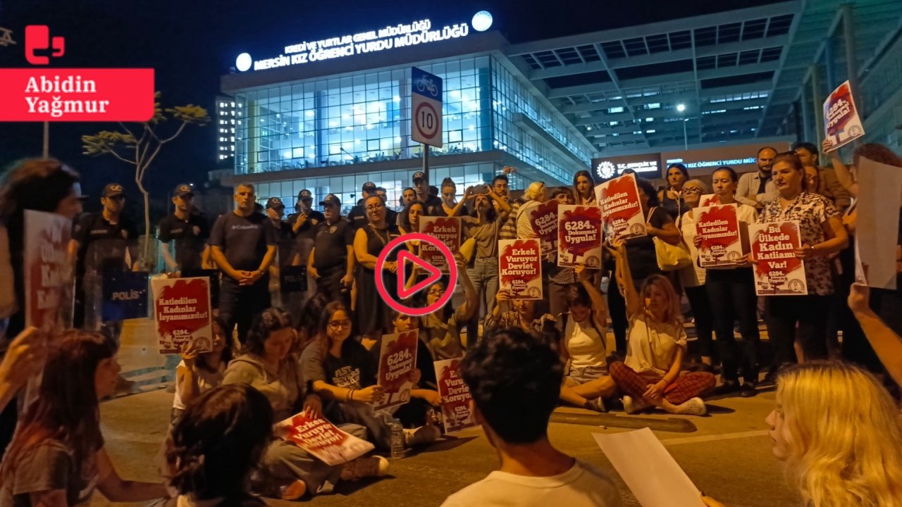 Mersin'de taciz protestosu: Kadınlar polis ablukası altında açıklama yaptı