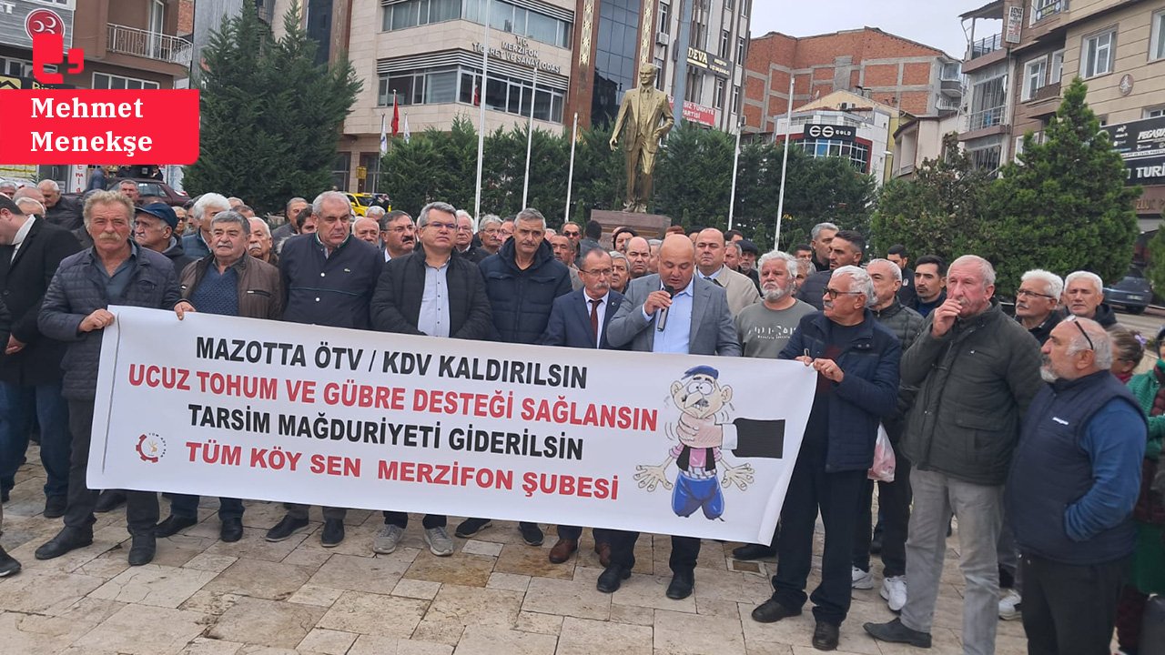 Çiftçiler Amasya'da eylem yaptı: 'Emeği biz veriyoruz, fiyatı aracı ve tüccar belirliyor'