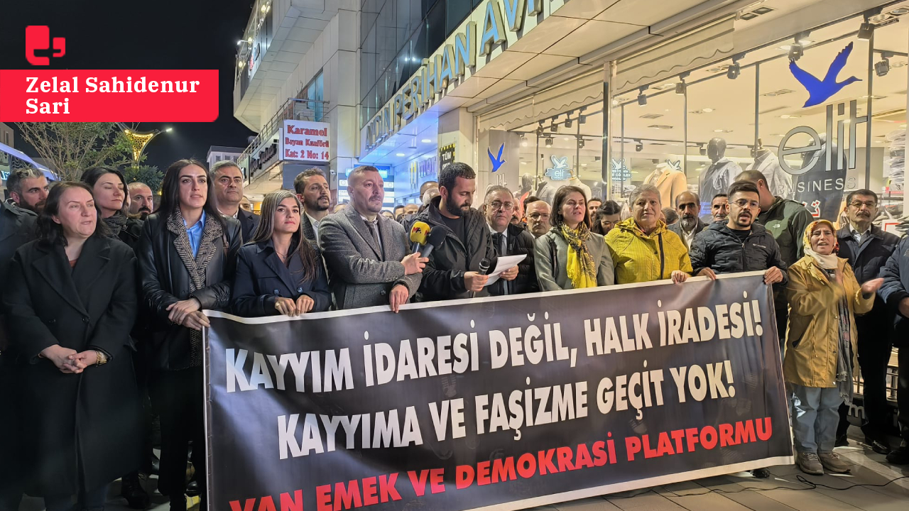 Van'da kayyım protestosu: 'Seçilmiş belediye başkanlarını görevlerine iade edin'