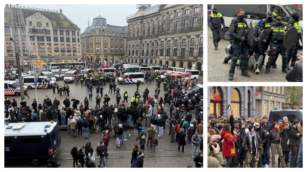 Amsterdam'da Filistin destekçilerine sert polis saldırısı