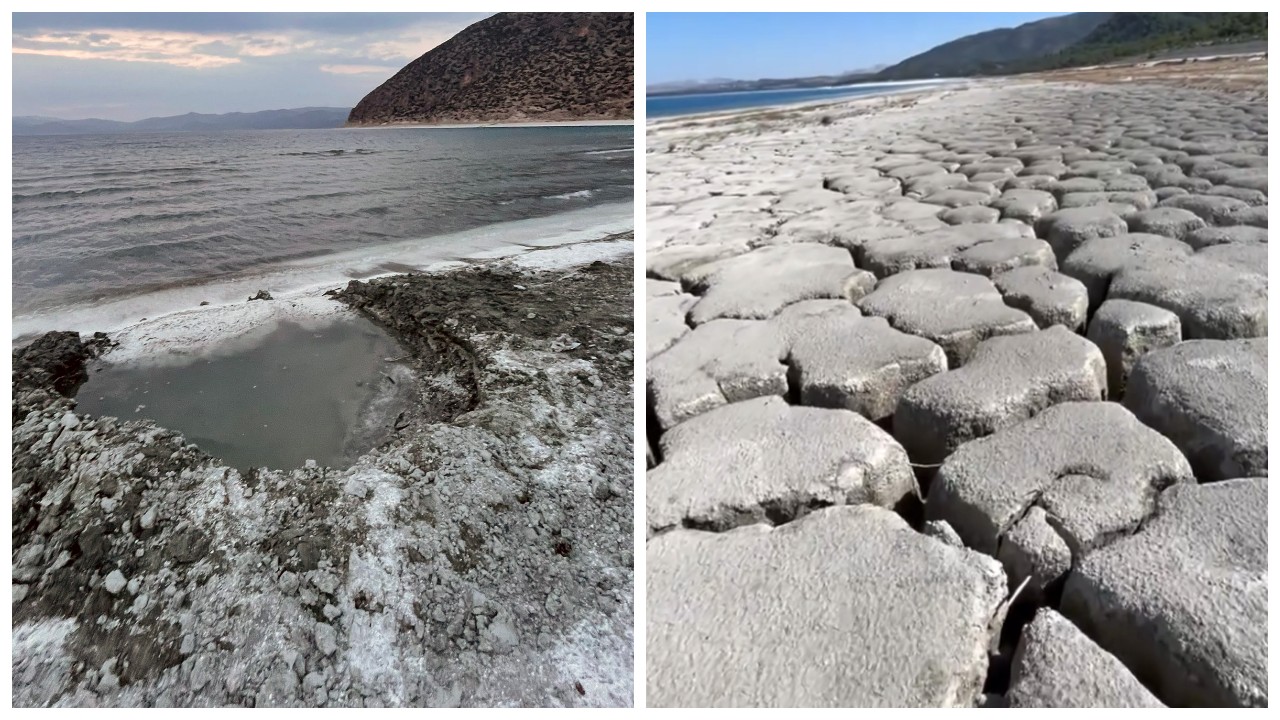 Salda Gölü'nün suyu, 3 ayda 20 metre çekildi