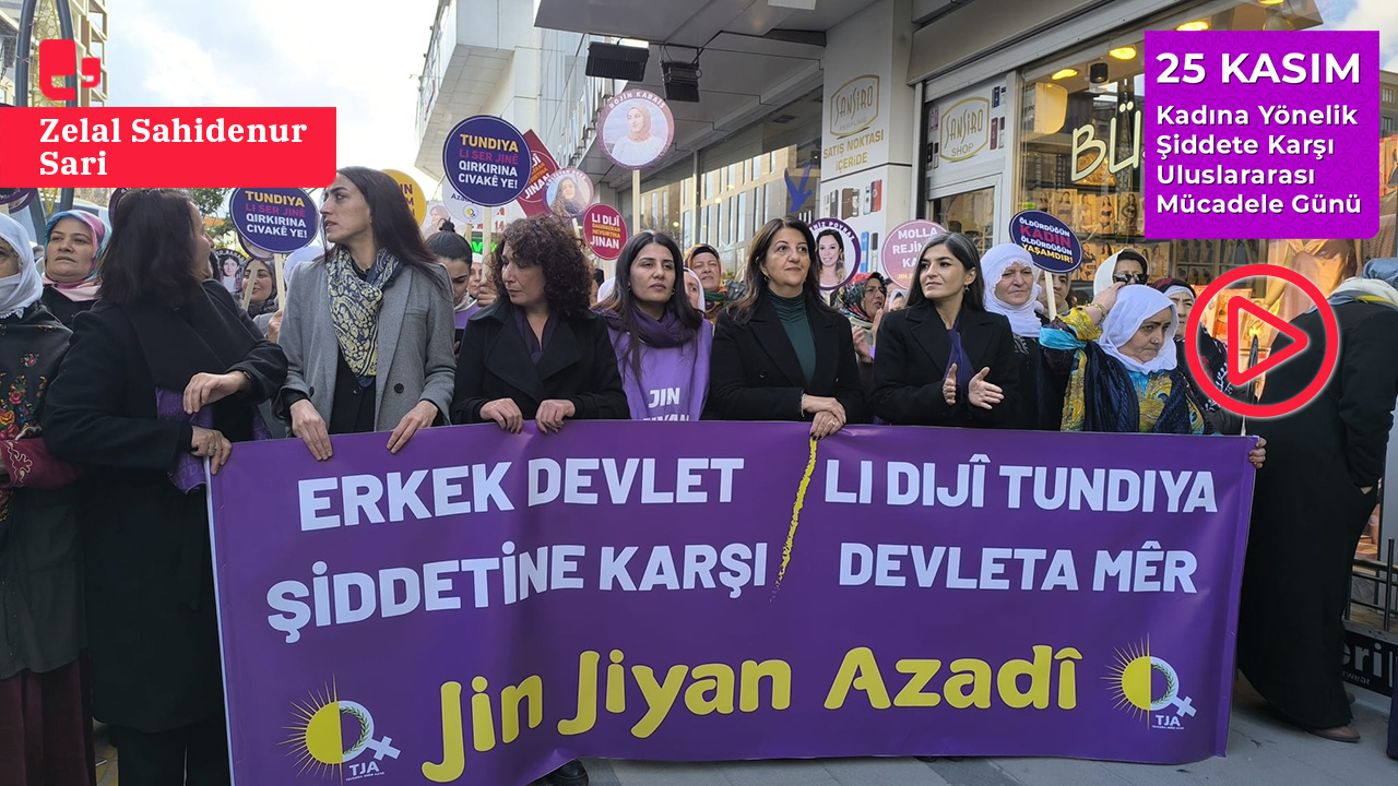 Van'da TJA'dan 25 Kasım eylemi: 'Erkek devlet  şiddetine karşı jin, jiyan, azadi'