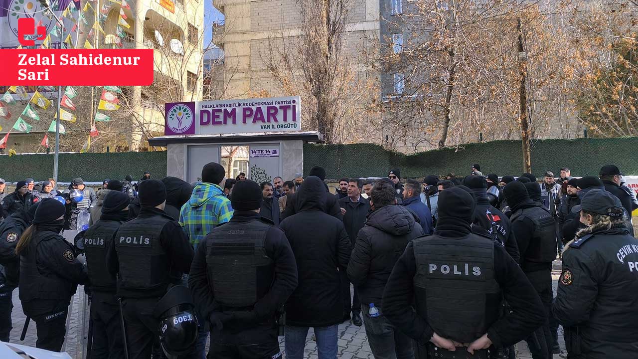 Van'daki 'Abdullah Zeydan' yürüyüşüne engelleme: DEM Parti binası polis ablukasında