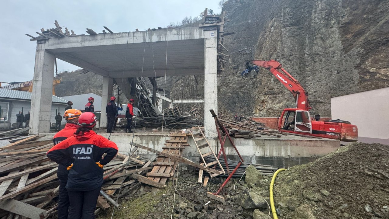 Trabzon'da inşaat iskelesi çöktü: Bir ölü, üç yaralı