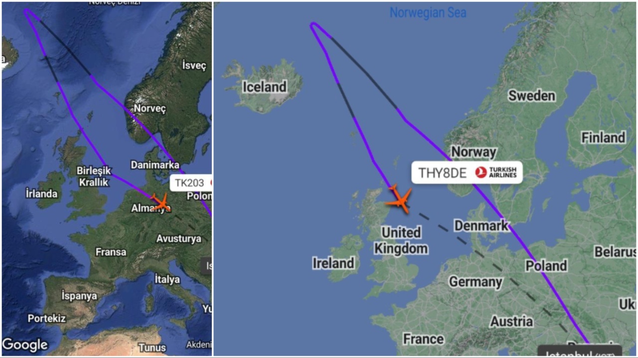 ABD'ye giderken İzlanda üzerinde u-dönüşü yapan THY uçağı gündem oldu