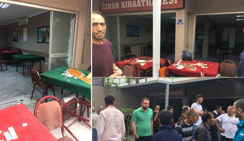 Taraftar grubu kahveye saldırdı: Yaralılar var