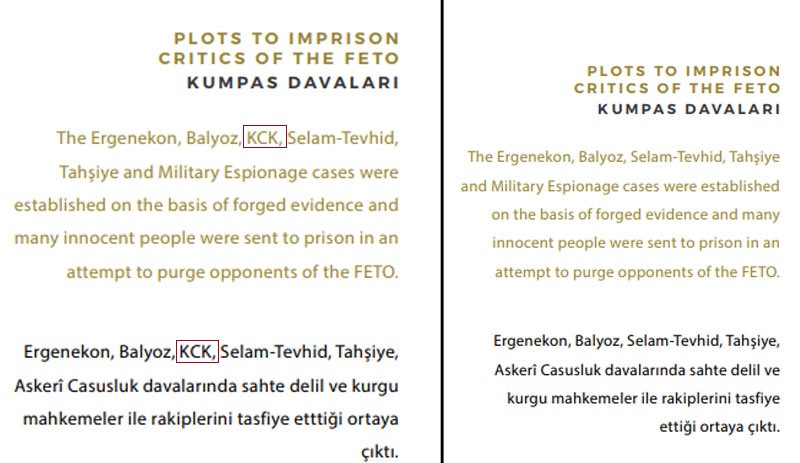 Cumhurbaşkanlığı raporunda 'Kumpas Davaları'ndan KCK çıkarıldı