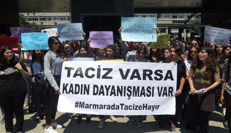 Marmara Üniversitesi'nde taciz protestosu