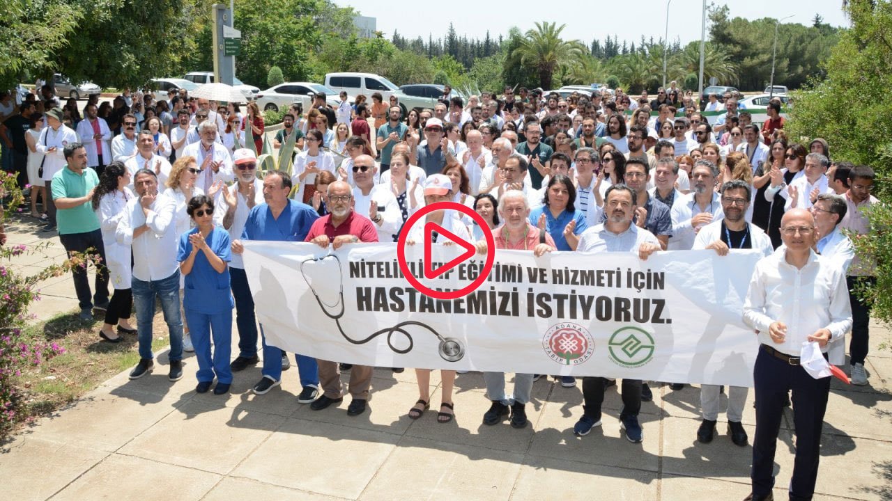 Balcalı'da doktorlardan protesto yürüyüşü