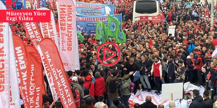 Saraçhane'de toplanan kitle 1 Mayıs için Taksim'e yürüyüşe geçti.