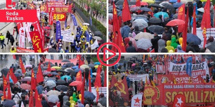 Ankara'da yağmura rağmen emekçiler 1 Mayıs için toplandı