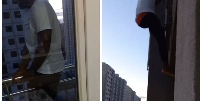 Esenyurt'ta bir kişi polisten kaçmak için balkondan balkona atladı