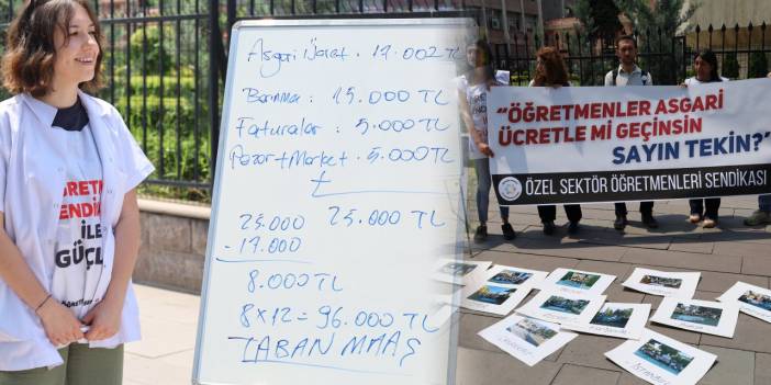 Öğretmenlerden bakanlık önünde 'asgari ücret dersi': Ayda 8 bin TL borçlanıyoruz