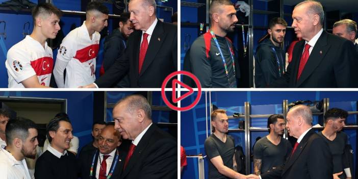 Erdoğan soyunma odasına inerek takımı tebrik etti