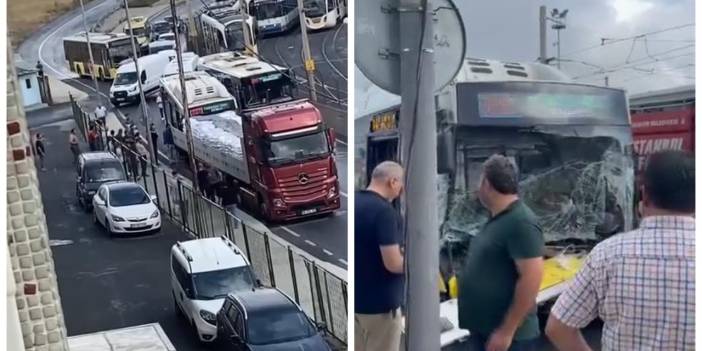 Sultangazi'de İETT otobüsü tıra çarptı: Yaralılar var