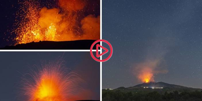 Etna Yanardağı yine aktif: Voragine krateri lav ve kül püskürtüyor