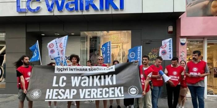 İntihar eden işçiyi LC Waikiki önünde andılar