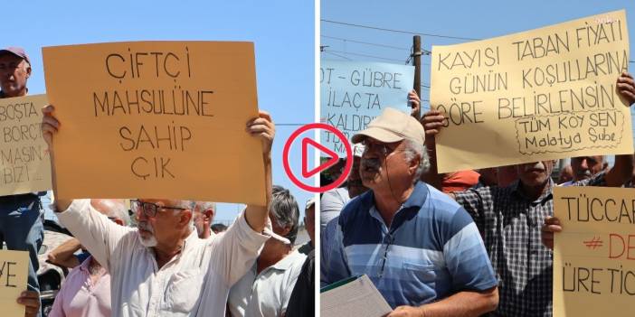 Kayısı üreticilerinden TMO önünde fiyat protestosu: 'Taban fiyatı belirleyin'