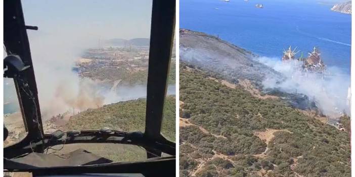 Aliağa'da liman yakınında orman yangını