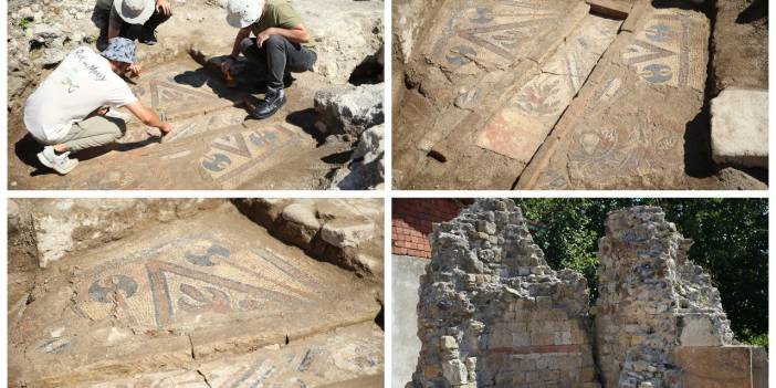 Ordu Fatsa'da, tarihi iki manastırda yapılan kazılarda in- situ mozaiğine ulaşıldı