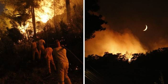 Muğla’daki orman yangını sürüyor: Havadan müdahale gece boyunca devam etti