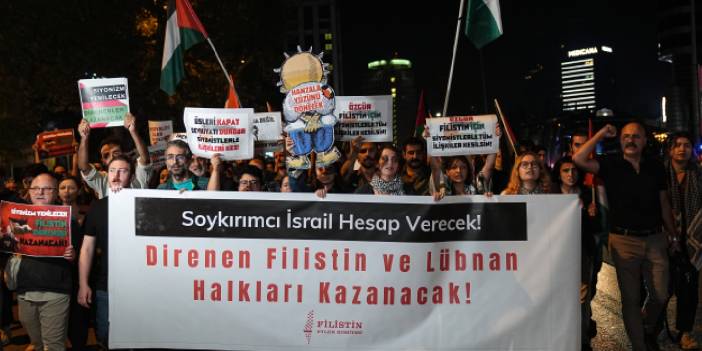 İsrail'in Filistin ve Lübnan'a saldırıları İstanbul'da protesto edildi