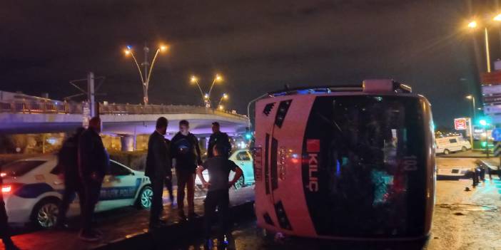 Kayseri’de işçi servisi devrildi: 9 yaralı