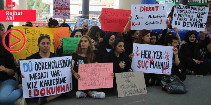 Dicle Üniversitesi öğrencileri kadın cinayetlerini protesto etti: 'Ülke kadınlar için mezarlığa dönüştü'