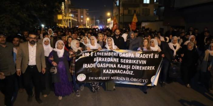 Mersin’de kayyım protestosu: Boyun eğmeyeceğiz