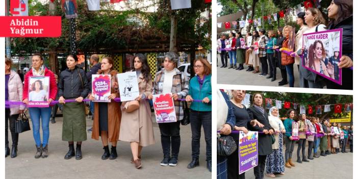 Mersin'de kadınlardan şiddete karşı yaşam zinciri: 'Özgür toplum kadınların mücadelesiyle inşa edilecek'