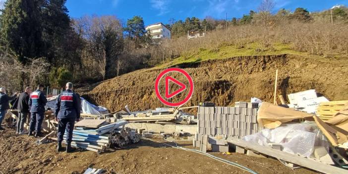 Trabzon'da istinat duvarı çöktü; 1 işçi öldü